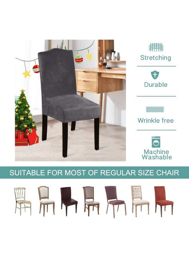 Styleys Velvet Dining Chair Covers Stretch Chair Covers for Dining Room Chair Protector Covers Slipcover Chair Covers (Pack of 6, Pink, VEMC15) - Image 4