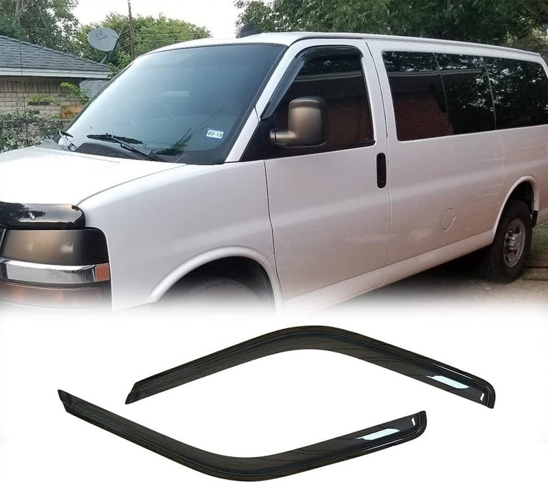 Deebior Side Window Visors Wind Deflector Set for Chevrolet Express/GMC Savana 1500/2500/3500 & Kodiak/Topkick - Image 2