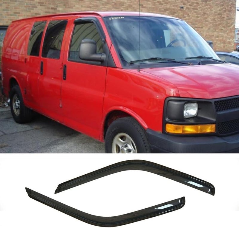 Deebior Side Window Visors Wind Deflector Set for Chevrolet Express/GMC Savana 1500/2500/3500 & Kodiak/Topkick - Image 1