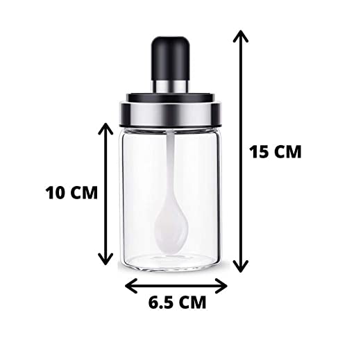 Femora Borosilicate Glass Spoon Jar, Chutney Jar, Pickle Jar for Dinning Table, 250ML, Pack of 1 - Image 3