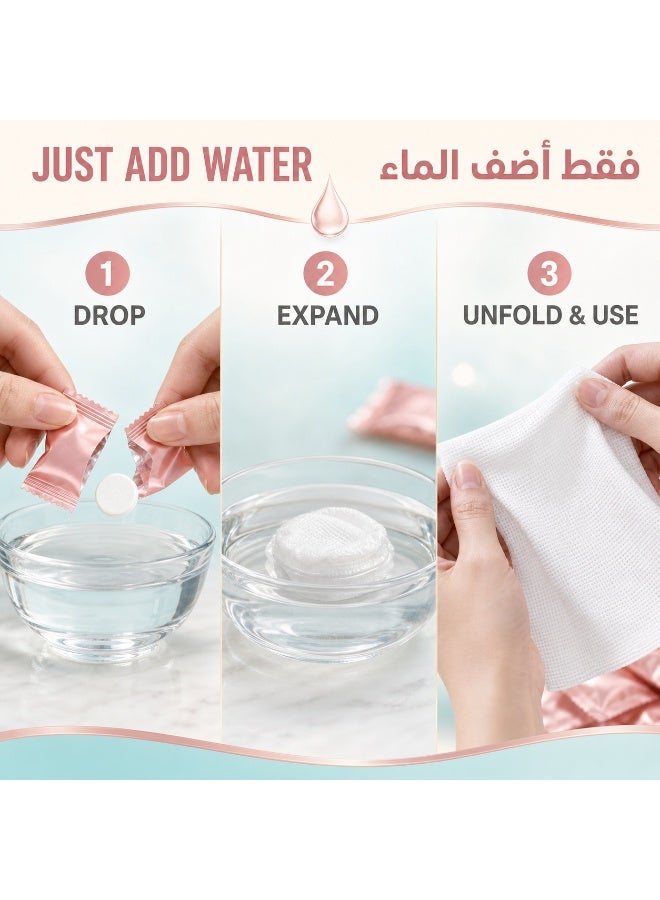 San Yi 100 Pcs Disposable Compressed Towels Individually Wrapped Travel Pack - Image 2