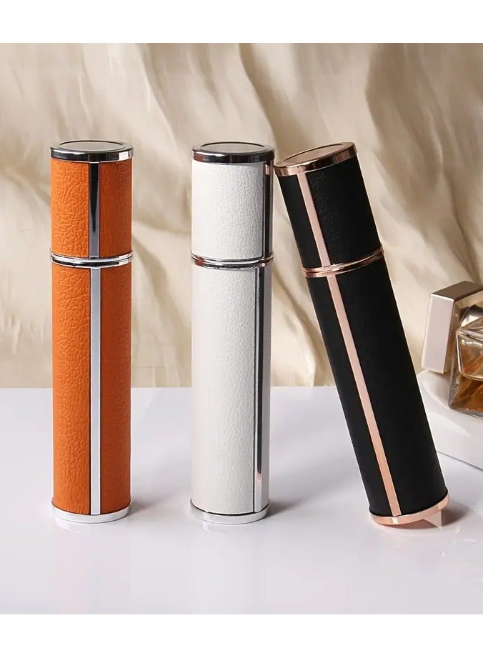 Ucanbe 1pc 10ml Premium Refillable Matte Mini Perfume Atomizer - Sleek, Portable Travel Size Spray Bottle in Orange, White, or Black with Rose Golden Accent, Hypoallergenic & PVC-Free, Ideal for Daily Use & Gifting - Image 1