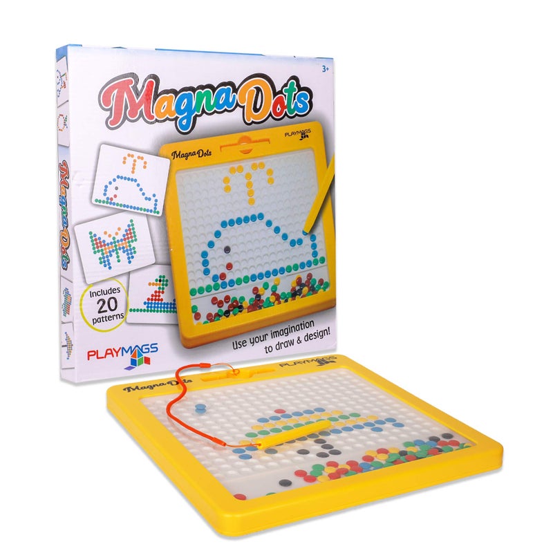 Playmags Large Magnetic Drawing Board for Kids - Magna Dots Doodle Board with Magnetic Pen - 12.5" Large Size with Kid Safe Magnets - Fun Toy Birthday Gift - Image 1