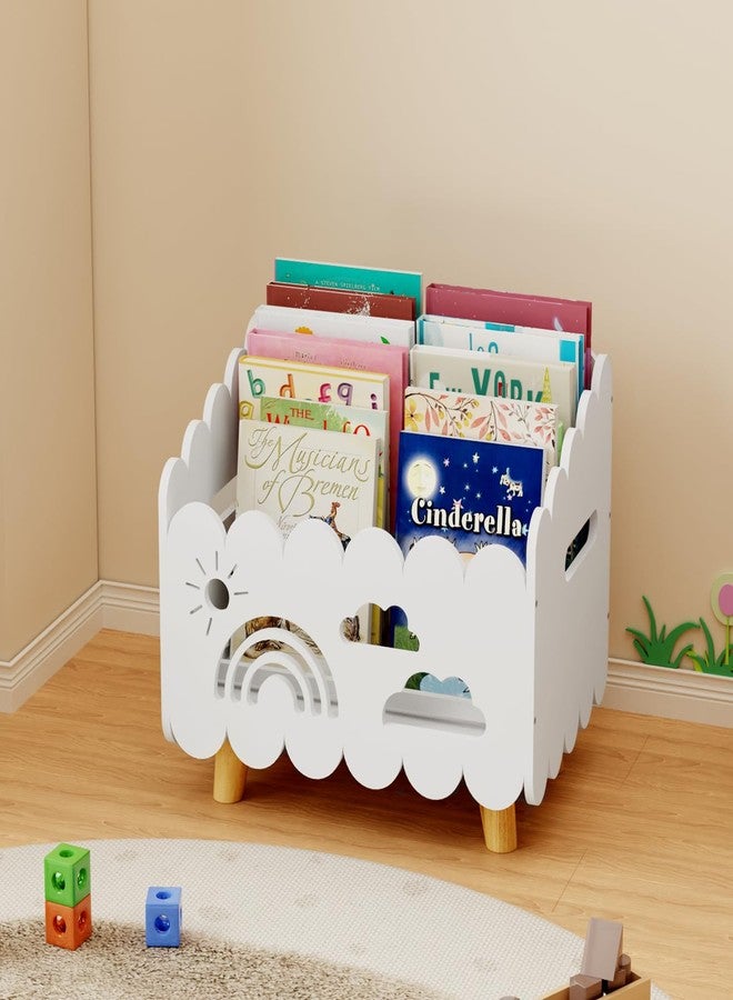 BPMFDTNL Wood Kids Bookshelf, Montessori Bookshelf, With 2 Adjustable Dividers, Suitable Kids Rooms, Nursery & Classroom, Kids Bookshelf And Toy Storage, Toddler Book Rack, Nursery Book Shelves, Kids Bookcase - Image 1