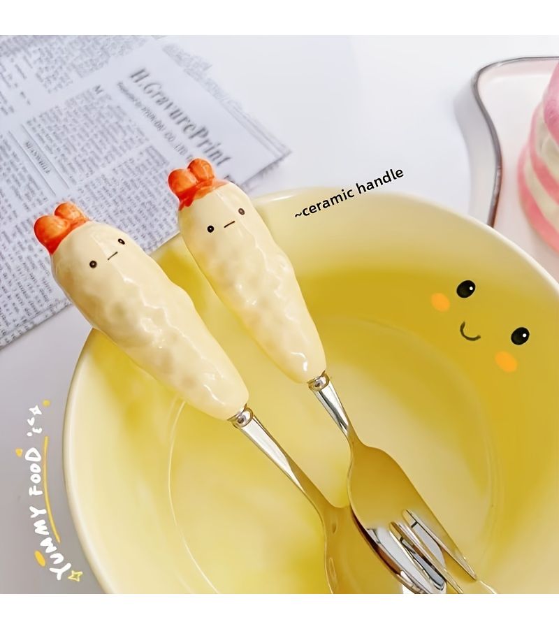 Cute Instagram Style Spoon Fork Chopsticks Set Portable Four Piece Dining Utensil Box - Image 5