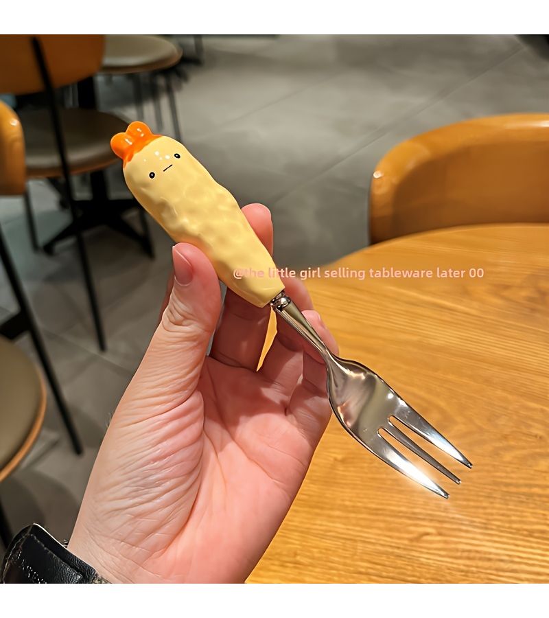 Cute Instagram Style Spoon Fork Chopsticks Set Portable Four Piece Dining Utensil Box - Image 1