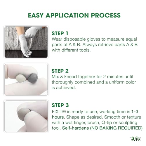 Aves Fixit Sculpt - 2 Part Air Hardening Epoxy Modeling & Repair Compound (A & B) - 3 lbs, Durable Self Dry Clay for Sculpting, Repairs, Waterproof, Adhesive & Easy to Use - Canvas (Sand Like Color) - Image 3