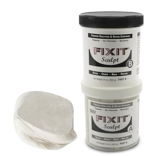Aves Fixit Sculpt - 2 Part Air Hardening Epoxy Modeling & Repair Compound (A & B) - 3 lbs, Durable Self Dry Clay for Sculpting, Repairs, Waterproof, Adhesive & Easy to Use - Canvas (Sand Like Color) - Image 1