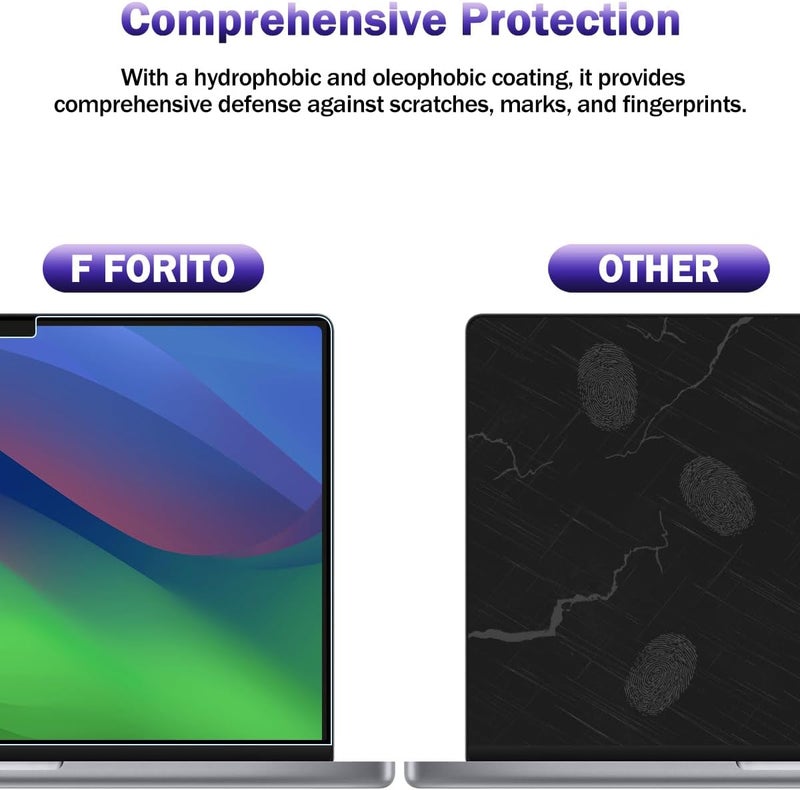 FFORITO F FORITO 2-Pack Anti Blue Light Matte Screen Protector Compatible with MacBook Air 13.6 inch 2024 2022 M3 A3113 M2 A2681, Eye Protection Blue Light Blocking & Anti Glare Laptop Screen Protector - Image 4