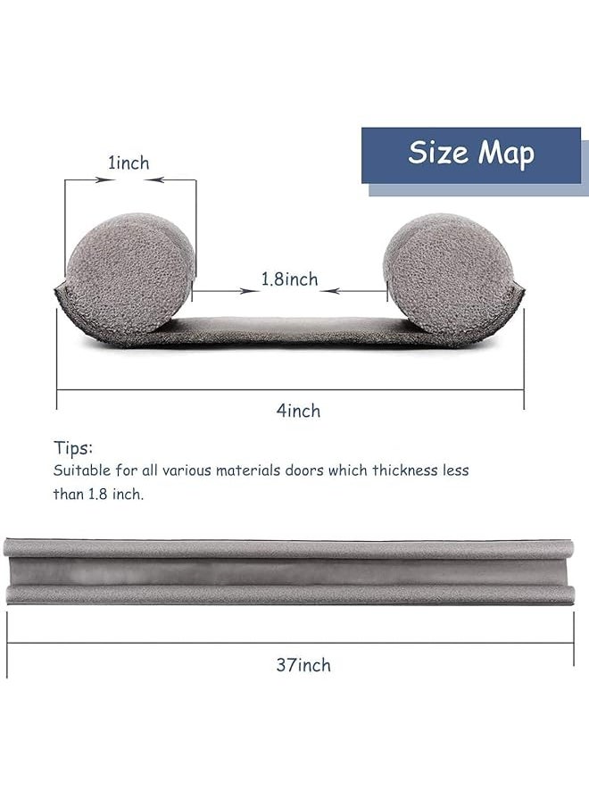 erorex - Draft Excluder For Bottom Of Door 37 Inches Double Door Draft Excluder Energy Saving Under Door Draft Stopper Weather Stripping Noise Blocker Window Breeze Blocker Thicker Door Draft Black - Image 1