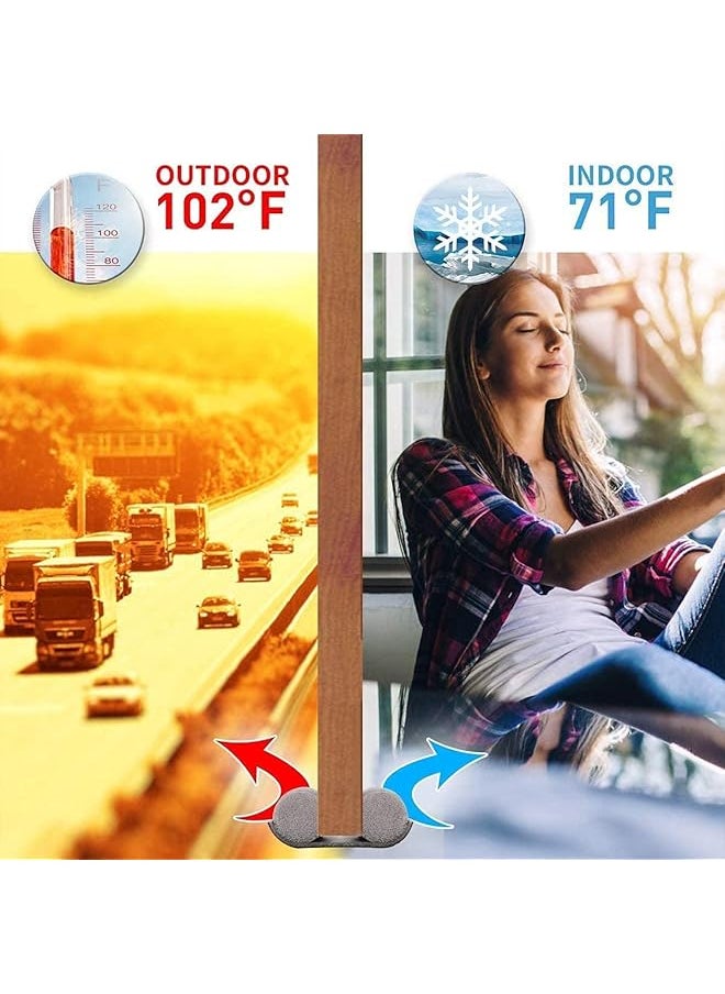 erorex - Draft Excluder For Bottom Of Door 37 Inches Double Door Draft Excluder Energy Saving Under Door Draft Stopper Weather Stripping Noise Blocker Window Breeze Blocker Thicker Door Draft Black - Image 1