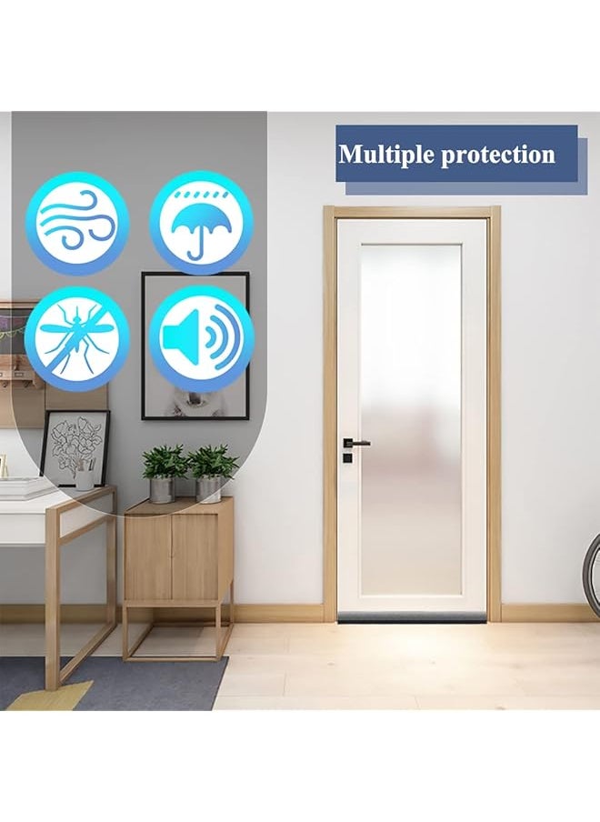 erorex - Draft Excluder For Bottom Of Door 37 Inches Double Door Draft Excluder Energy Saving Under Door Draft Stopper Weather Stripping Noise Blocker Window Breeze Blocker Thicker Door Draft Black - Image 1