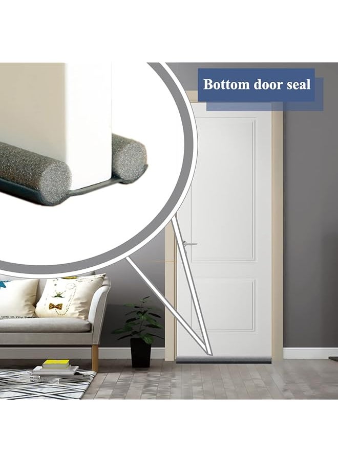 erorex - Draft Excluder For Bottom Of Door 37 Inches Double Door Draft Excluder Energy Saving Under Door Draft Stopper Weather Stripping Noise Blocker Window Breeze Blocker Thicker Door Draft Black - Image 1