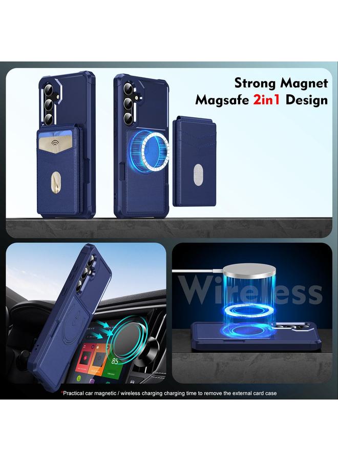 erorex Case For Samsung Galaxy S25 5G 2-in-1 Magnetic Wallet MagSafe Leather Back Phone Case - Image 5