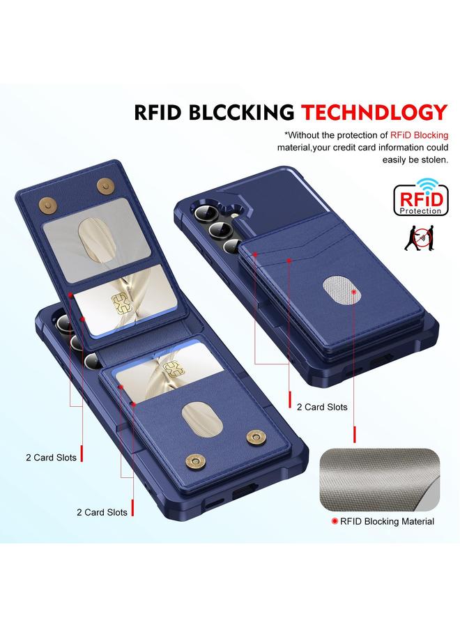 erorex Case For Samsung Galaxy S25 5G 2-in-1 Magnetic Wallet MagSafe Leather Back Phone Case - Image 3