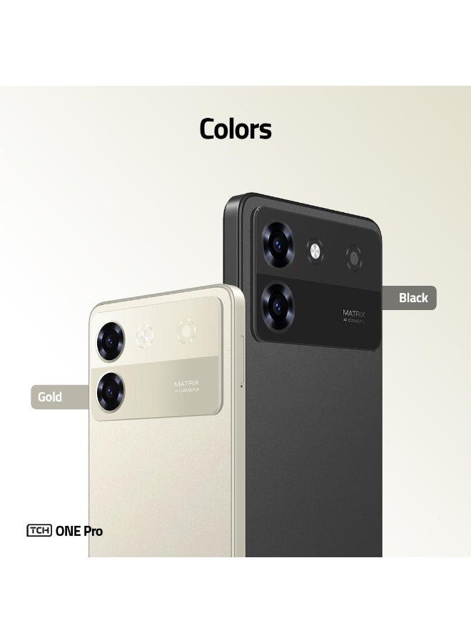 TCH ONE PRO BLACK SMARTPHONE 6GB (Physical) RAM + 6GB (Virtual) RAM 128GB ROM (International Version) Dual Sim with transperent cover case in box - Image 3