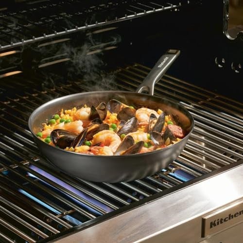KitchenAid NITRO Carbon Steel Stir Fry PanWok Stainless Steel Handle Compatible with All Cooktops 10 Inch Black - Image 3