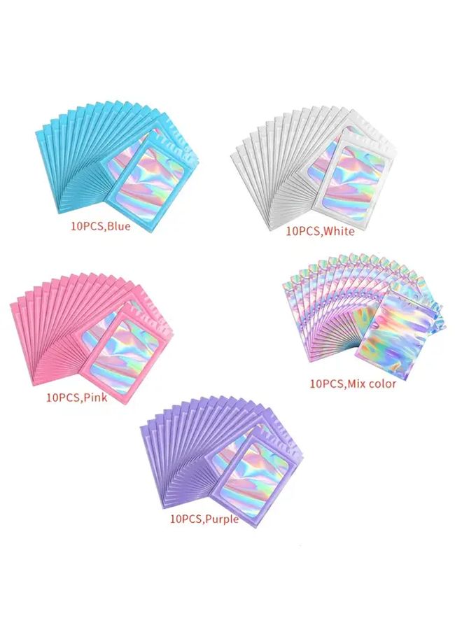 10 Pack Reusable Purple Zipper Bags For Jewelry Candy And Small Business Supplies - Image 1