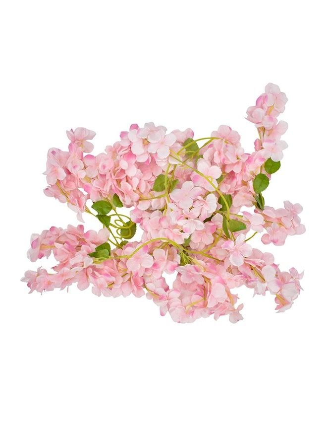 Decorative Artificial Hanging Cherry Flowers Pink/Green 190centimeter - Image 1