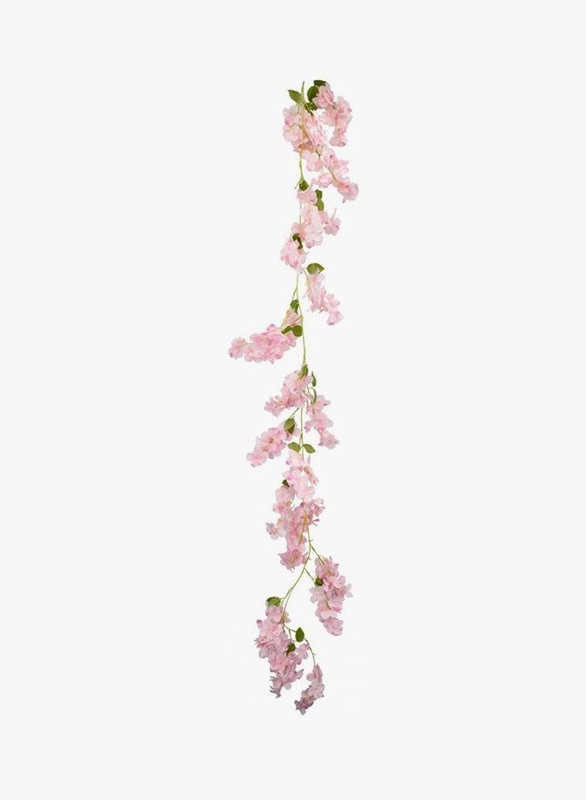 Decorative Artificial Hanging Cherry Flowers Pink/Green 190centimeter - Image 3