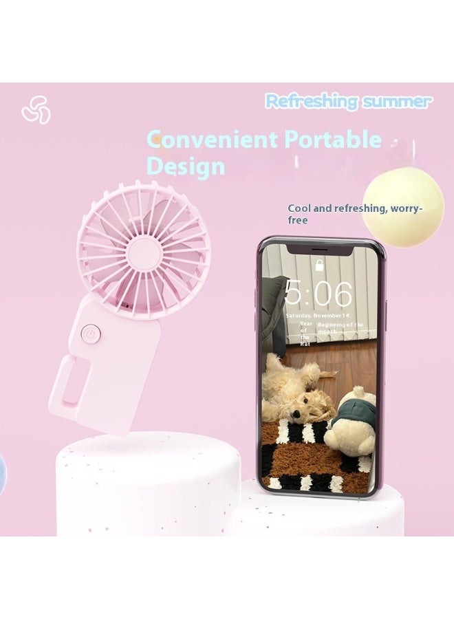 مروحة ايد صغيرة محمولة موديل YM88217 -  شحن USB -  ببطارية قابلة لإعادة الشحن – بوزن خفيف للاستخدام اليدوي – مناسبه للاطفال من عمر 3 سنوات لاكثر - لون وردي - Image 3