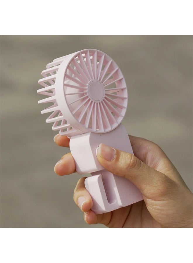 مروحة ايد صغيرة محمولة موديل YM88217 -  شحن USB -  ببطارية قابلة لإعادة الشحن – بوزن خفيف للاستخدام اليدوي – مناسبه للاطفال من عمر 3 سنوات لاكثر - لون وردي - Image 5