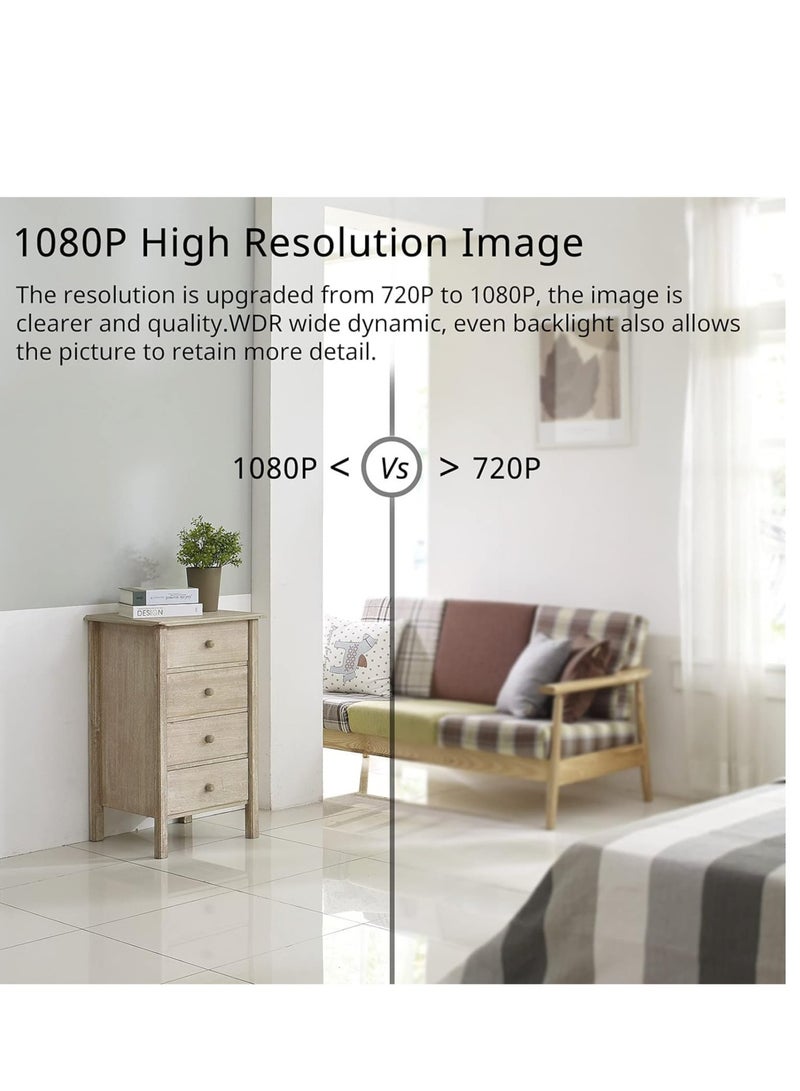 "1080P Wireless Home Security Camera - 360° IP Surveillance for Baby & Pet Monitoring, Motion Tracking, Two-Way Audio, Yoosee App Remote Access - White"