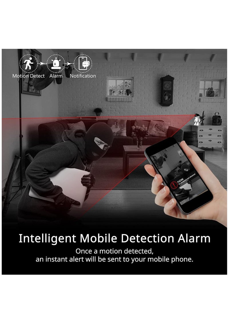 "1080P Wireless Home Security Camera - 360° IP Surveillance for Baby & Pet Monitoring, Motion Tracking, Two-Way Audio, Yoosee App Remote Access - White"