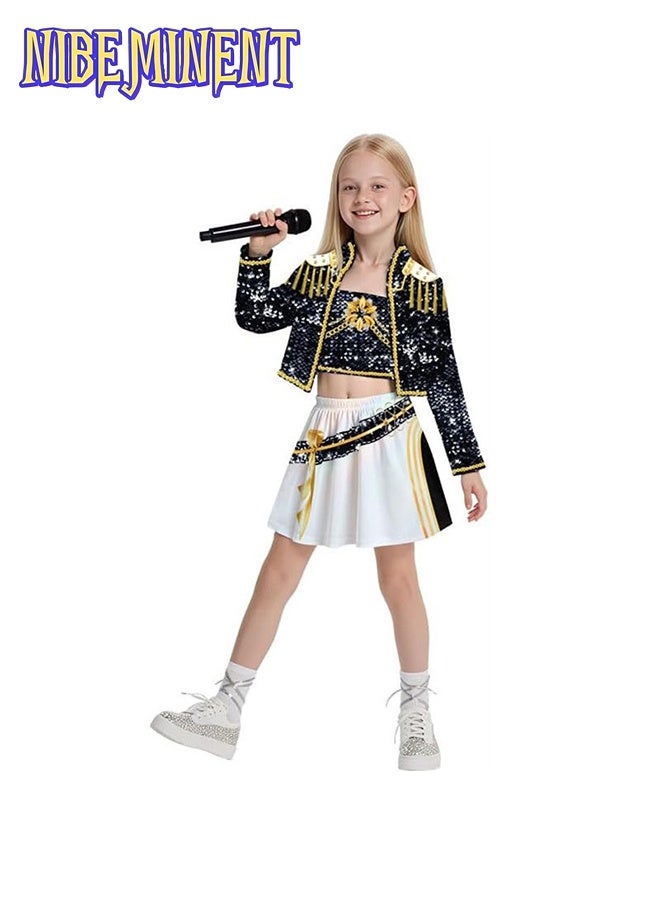 NIBEMINENT Anime Movie KPOP Costume for Kids, Singer Rumi Zoey Cosplay Costume for Girls Halloween Stage Star Cosplay Dress Up - Image 1