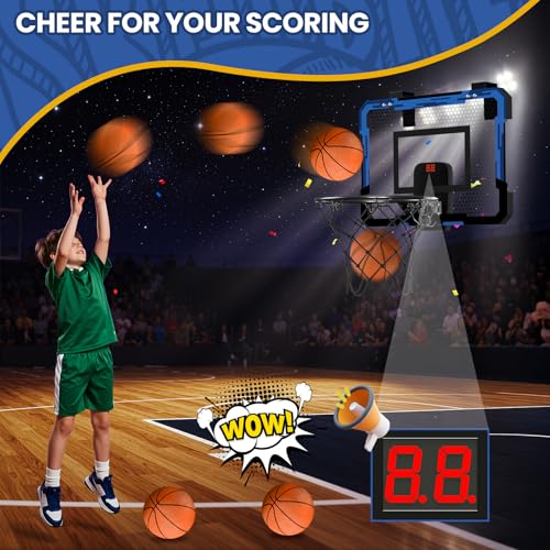 QDRAGON Indoor Basketball Hoop for Kids Over The Door Basketball Hoops Mini Hoop with Scoreboard 3 Balls Basketball Toys Gifts for 5 6 7 8 9 10 11 12 Year Old Boys Girls Teens - Image 5