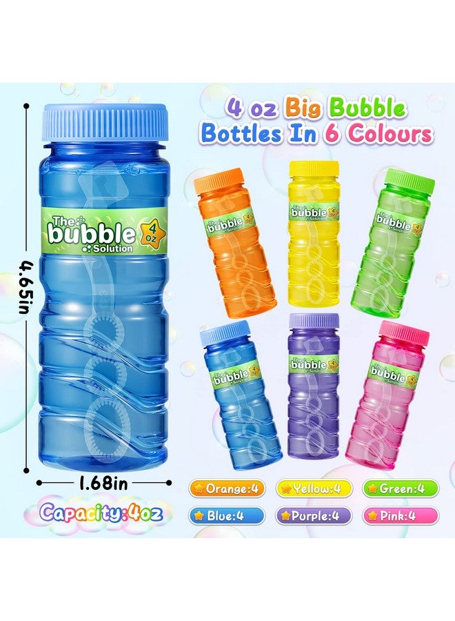 V-Opitos 24 Pack Bubble Bottles With Wands In 6 Colors 4Oz Bubbles Solution Bubble Party Favors For Kids Themed Birthday School Classroom Prizes For Boys & Girls Ideal Goodies Stuffers - Image 4