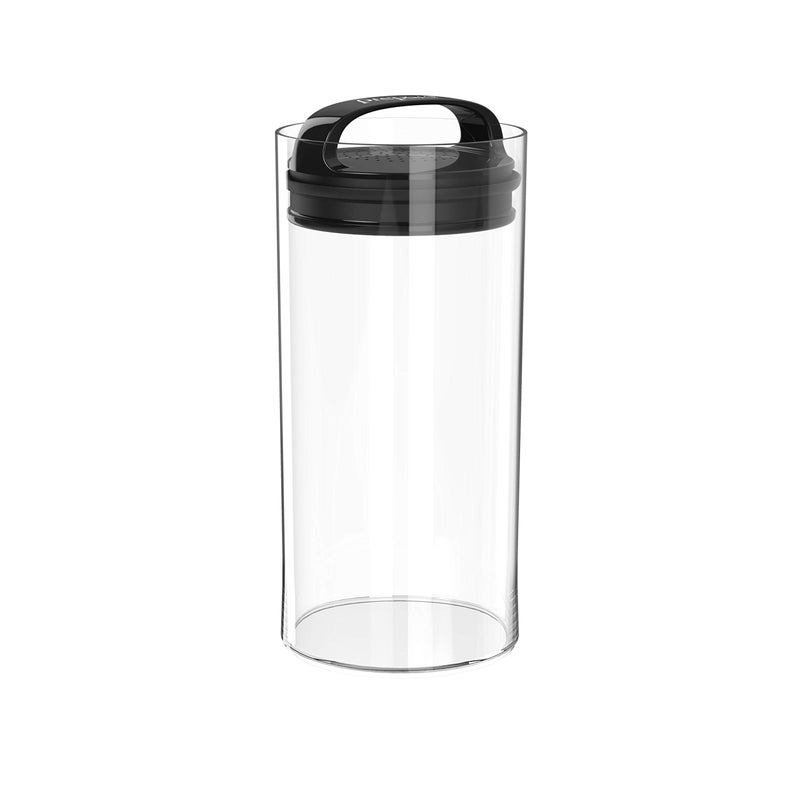 Prepara Evak Fresh Saver MediumTall Airless Canister with Black handle 23 Quart Clear