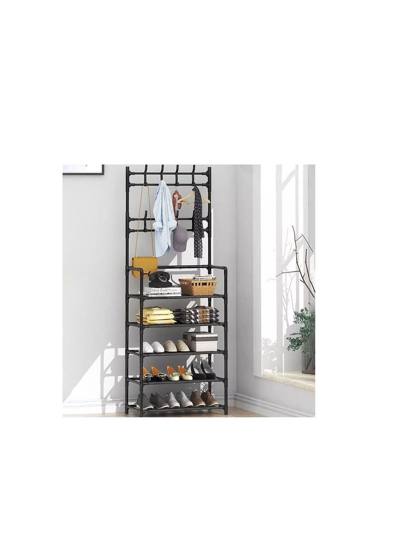 Generic - Inner Hanger Clothes Clothes Organizer With 5-Tier Bottom Storage Rack & Hooks - Image 1