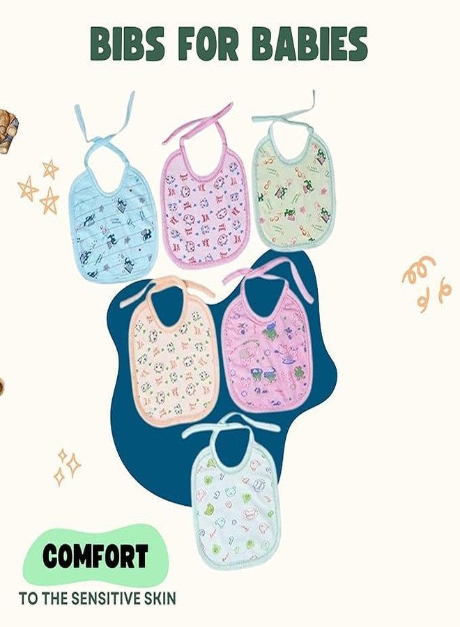 Lala Maneet Bibs for Baby Printed0 to 12 Month Babies Feeding Infants and Toddlers Pack of 6 | Towel No Waterpoof Baby Bibs, Ultra Soft Skin Friendly, Baby Bibs Assorted Colour - Image 2