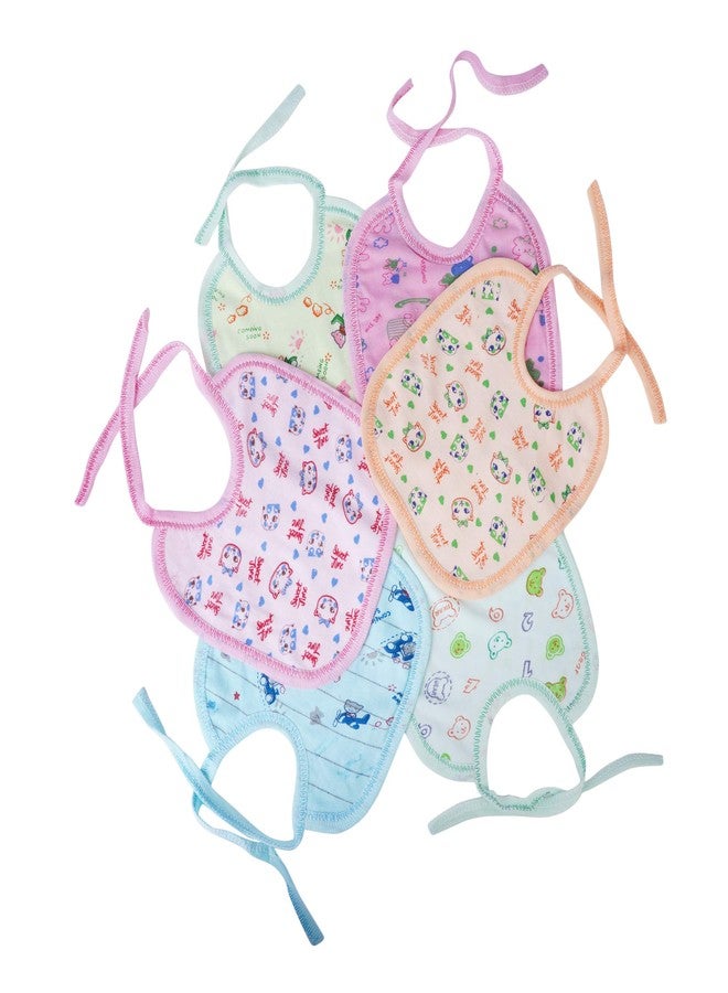 Lala Maneet Bibs for Baby Printed0 to 12 Month Babies Feeding Infants and Toddlers Pack of 6 | Towel No Waterpoof Baby Bibs, Ultra Soft Skin Friendly, Baby Bibs Assorted Colour - Image 4