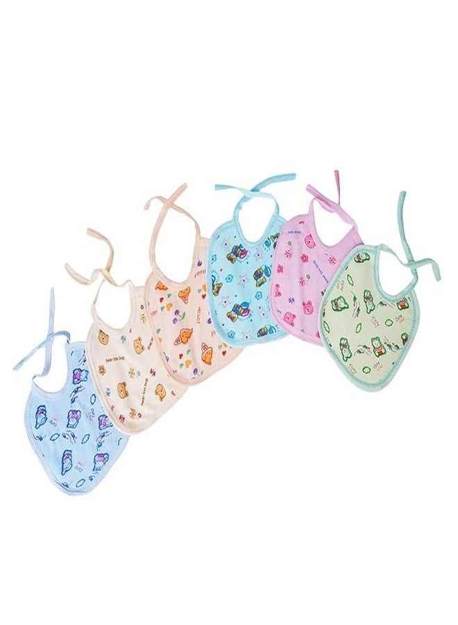 Lala Maneet Bibs for Baby Printed0 to 12 Month Babies Feeding Infants and Toddlers Pack of 6 | Towel No Waterpoof Baby Bibs, Ultra Soft Skin Friendly, Baby Bibs Assorted Colour - Image 1