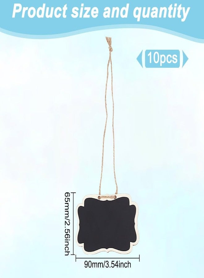 DELORIGIN مجموعة ديلوريجين من 10 قطع من ملصقات قوارير المشروبات الكحولية المصنوعة من ألواح خشبية سوداء، مقاس 2.5 × 3.5 بوصة، لوحات خشبية صغيرة قابلة للتخصيص، ملصقات مخصصة لقوارير المشروبات الكحولية مع خيط للتعليق، لوحات رسائل، ملصقات لحفلات الزفاف وزجاجات النبيذ والويسكي - Image 2