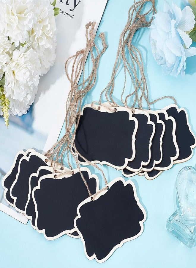 DELORIGIN مجموعة ديلوريجين من 10 قطع من ملصقات قوارير المشروبات الكحولية المصنوعة من ألواح خشبية سوداء، مقاس 2.5 × 3.5 بوصة، لوحات خشبية صغيرة قابلة للتخصيص، ملصقات مخصصة لقوارير المشروبات الكحولية مع خيط للتعليق، لوحات رسائل، ملصقات لحفلات الزفاف وزجاجات النبيذ والويسكي - Image 3