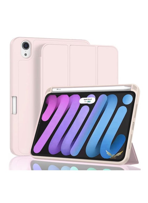 iPad Mini 6 Cover with Pencil Holder Silicone Smart Folding Case Compatible with Apple iPad Mini 6 2021 8.3 Inch
