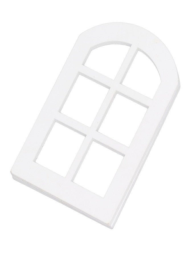 Srliya 6PCS 1:12 Scale White Arched Miniature Wooden Window Frame Ornament Dollhouse Furniture - Image 4