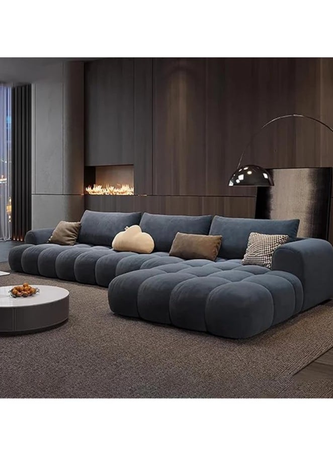 Poppins Home - Poppins HOME Office Lounge Sofa - Modular L Shape with Minimalist Design, Composite Fabrics, Sectional for Living Room, Modern Floor Sofas(Blue) - Image 1