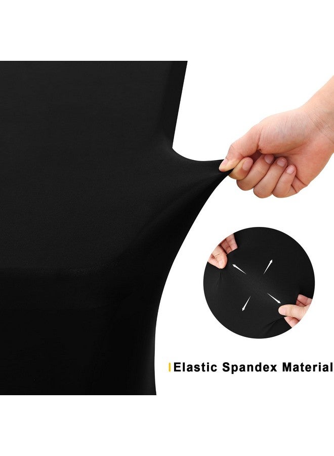 Smiry 2 Pack Spandex Table Cloth 6FT, Elastic Fitted Stretch Tablecloths for Rectangle Tables, Washable Table Cover for Outdoor, Wedding, Banquet & Parties (Black, 72Lx30Wx30H Inch) - Image 4