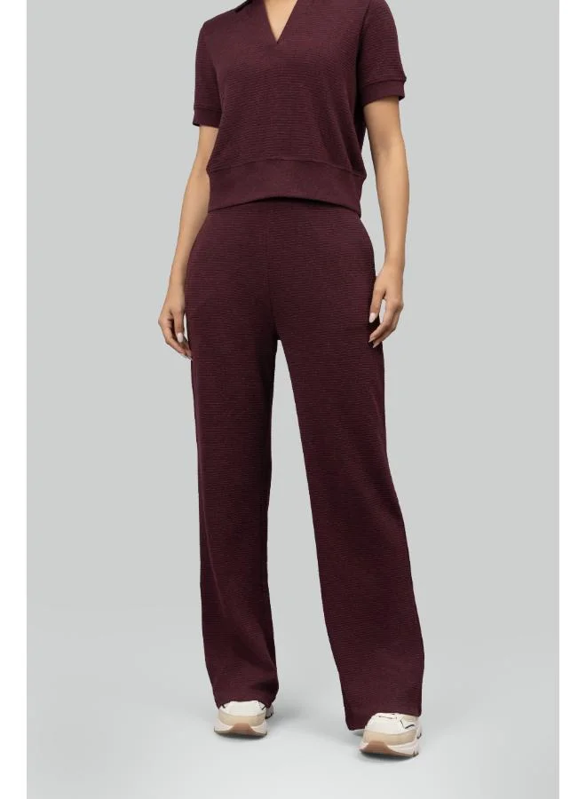 نسيسيرا Burgundy Ottoman Rib Lounge Pants