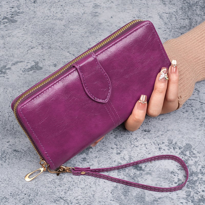 Multifunctional Solid Color PU Leather Wallet, RFID Blocking Design Portable Daily Storage Purse for Cards Cash Coin Business Use - Image 3