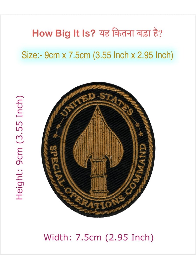 Generic - U.S Special Operations Command Spades Applique Embroidered Sew-on Patch ; Size: 9cm x 7.5cm for Jackets, Bags, Caps, T-Shirts, Jeans, Outdoor Clothing (1 Piece). (Code: SBX-208) - Image 1