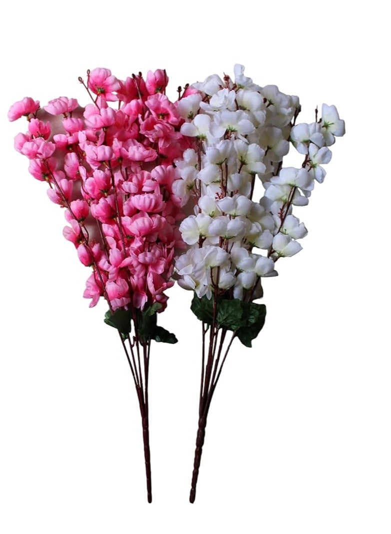 Home Decor Artificial Flowers Bouquet, Set Of 2, Event, Wedding, Anniversary, Light Pink, White And Pink. Number Of Pieces: 2 - Image 1