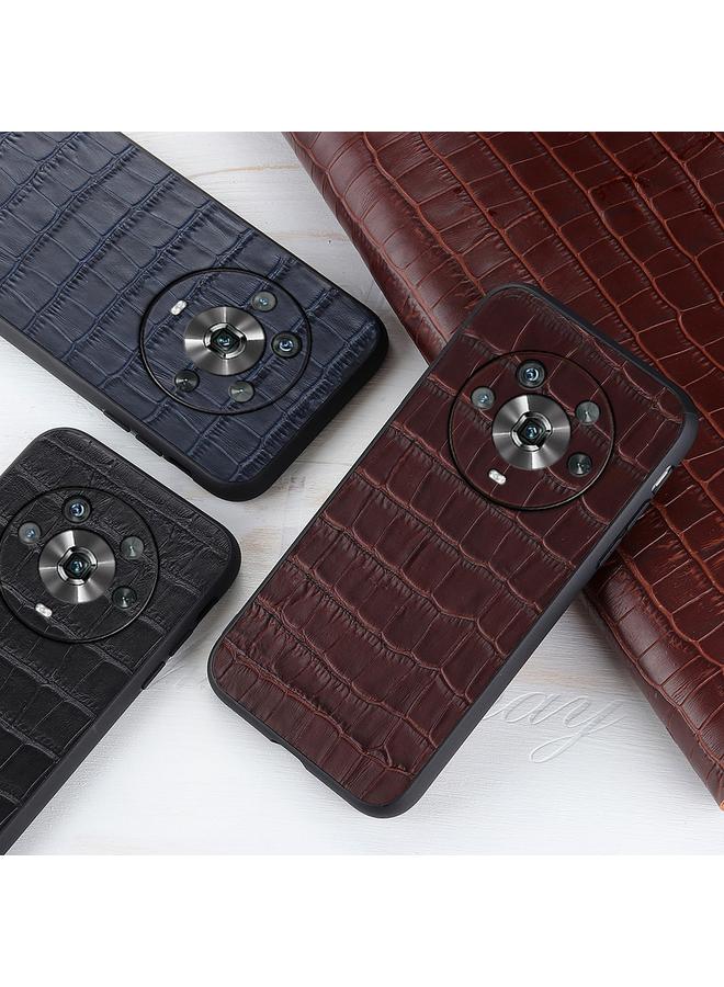 اس-توب جراب لهاتف Honor Magic4 مصنوع من الجلد الأصلي بفتحة دقيقة من جلد التمساح - Image 4