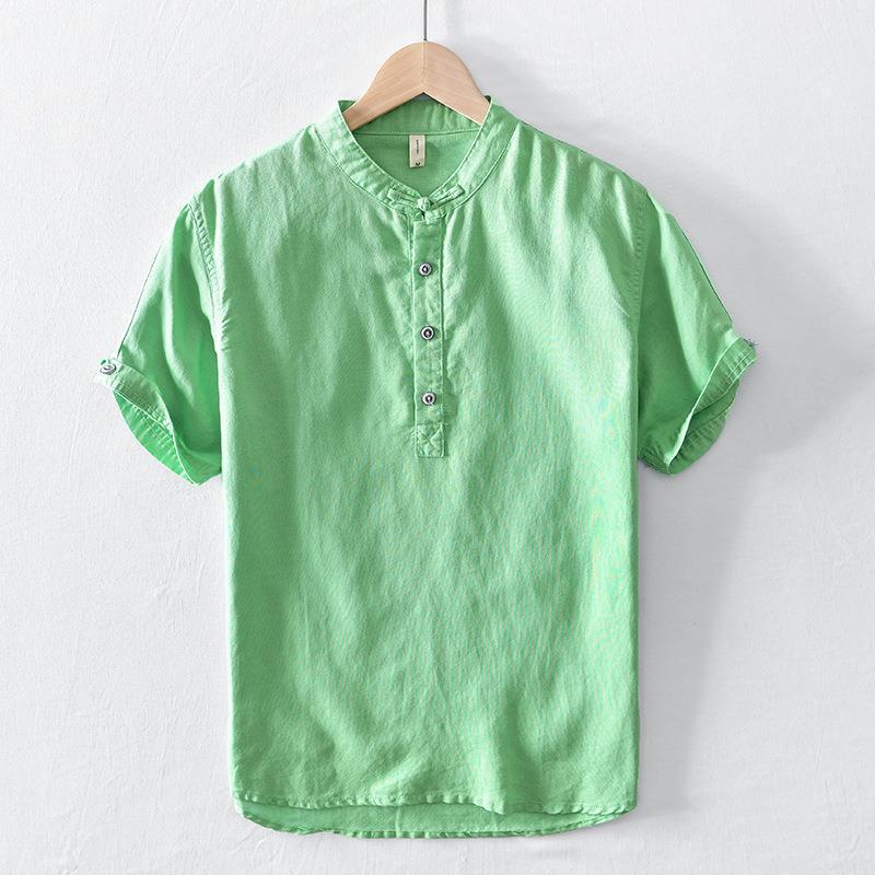 L3305 Simple Plain All-Match Short Shirt Men'S Casual Short-Sleeved T-Shirt Men'S One-Piece Hair - Image 4