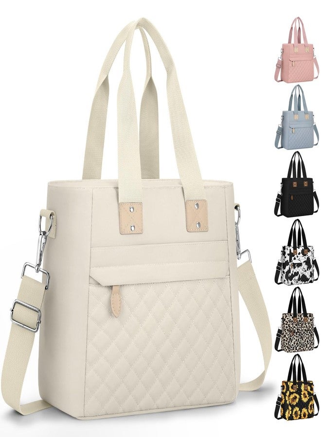 Capolo Insulated Lunch Box for Women & Men - Large Thermal Lunch Bag Women with Removable Shoulder Strap, Reusable Lunch Cooler Tote Bags Purse for Adults Work, Picnic, Hiking, Beach, Travel, Large, White - Image 1
