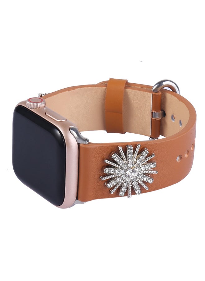 Generic For Apple Watch Series 1-10 Generations Universal For Apple IWatch Watch With Snowflake Diamond Flash-Color:Rose Gold 38mm/40mm/41mm/42mm(series 10)  - Image 3